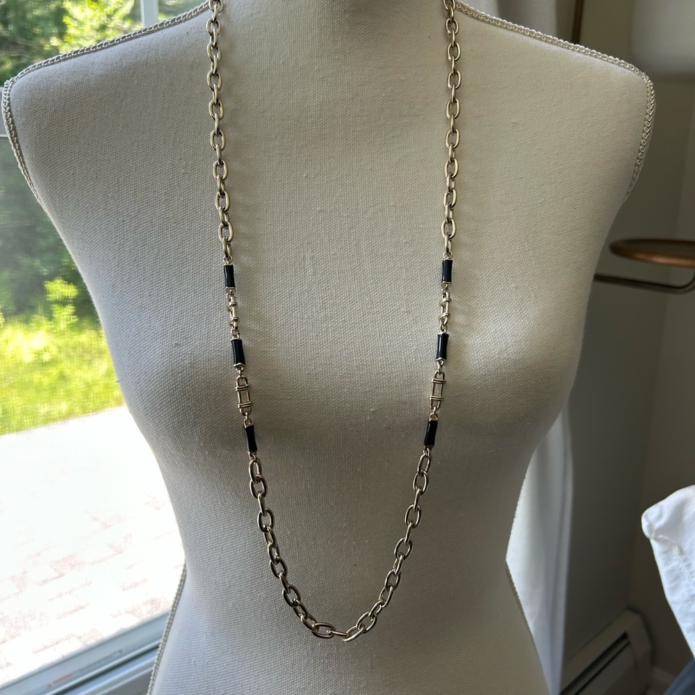 Banana Republic Navy and Gold Color Necklace and earrings too